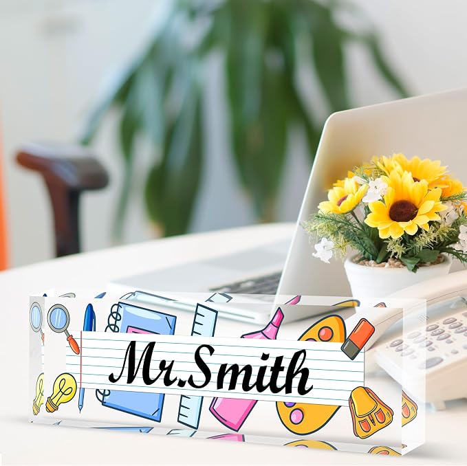 Custom Desk Name Plate Personalized, Acrylic Name Plates - Image 3