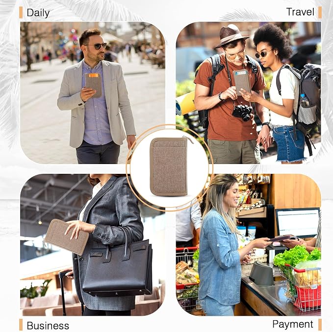 Single Passport Holder for Travel, RFID Travel Document Organizer for Women - Image 6