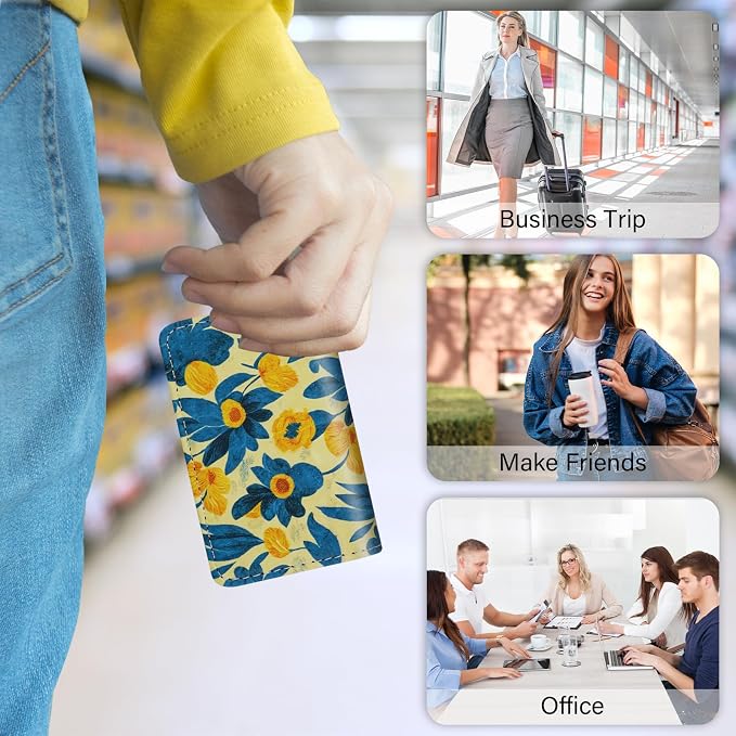 Business Card Holder，PU Leather Business Card Case Color Printing Pattern Card - Image 7