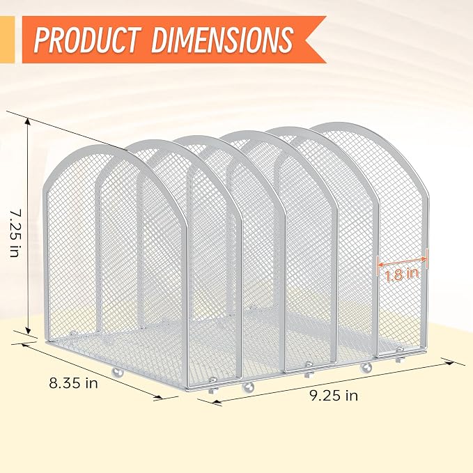 MINDEPOT Desk File Organizer 5 Sections Desktop Organizer File Sorter Office - Image 2