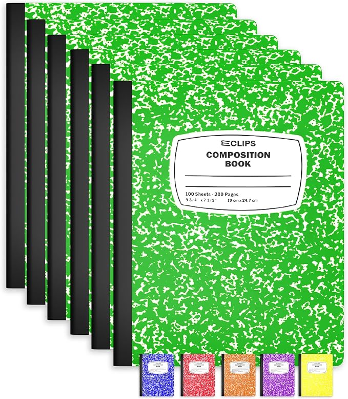 Composition Notebook Wide Ruled Composition Notebooks Bulk Green Marble Hard by E-CLIPSUSA