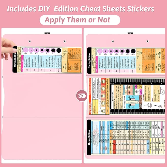 Trustnice Nursing Clipboard Foldable DIY Edition Medical Cheat Sheets Aluminum - Image 2