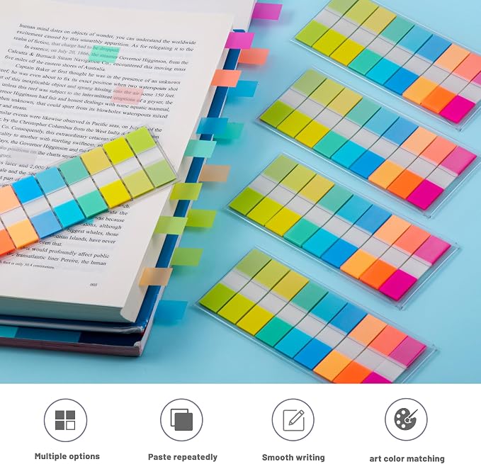 Golcellia Sticky Notes Tabs 900 Pieces Transparent Sticky Tabs, 0.47 Inch Book - Image 7