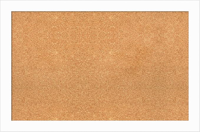 Amanti Art Natural Cork Board for Wall, 23x35 Vision Board with White Frame, Large Corkboard Office Decor for Home Organization, Casual Corkboard Pinboard to Display Items for Home Organization in-DeskLoop Office