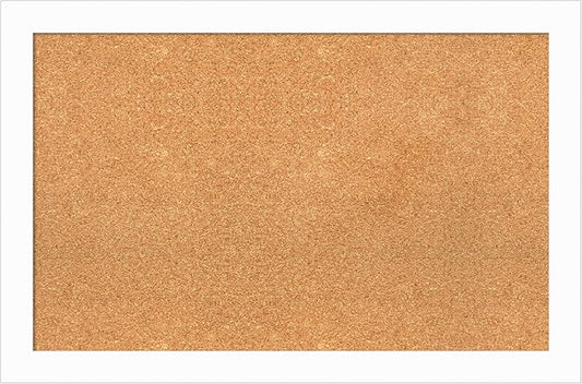 Amanti Art Natural Cork Board for Wall, 23x35 Vision Board with White Frame, Large Corkboard Office Decor for Home Organization, Casual Corkboard Pinboard to Display Items for Home Organization in-DeskLoop Office