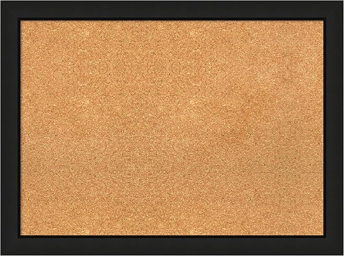 Amanti Art Natural Cork Board for Wall, 23x31 Vision Board with Black Wood Frame, Medium Corkboard Office Decor for Home Organization, Casual Corkboard Pinboard to display items for home organization-DeskLoop Office