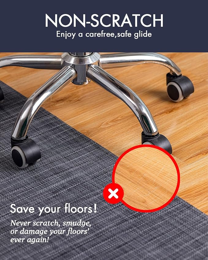 BARoyal Office Chair Mat for Hardwood Floor Under Desk Computer Rolling Chair - Image 2