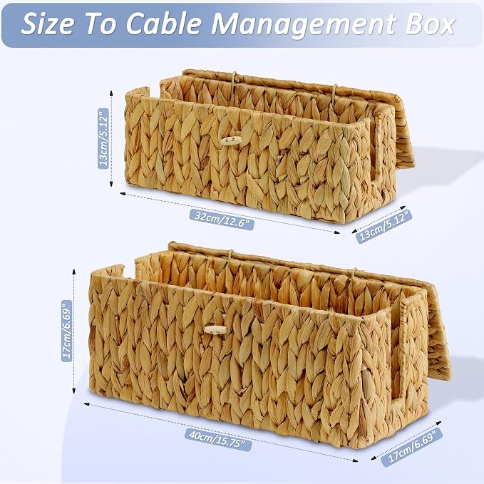 efluky 2 Pack Water Hyacinth Floor Cord Covers - Image 2