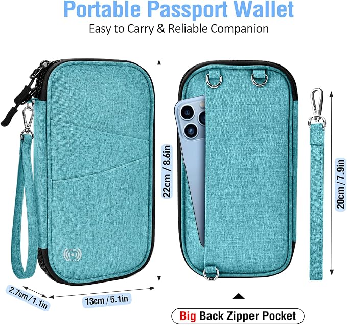 BKNOOU Family Passport Holder RFID Blocking Travel Document Organizer | Large - Image 5