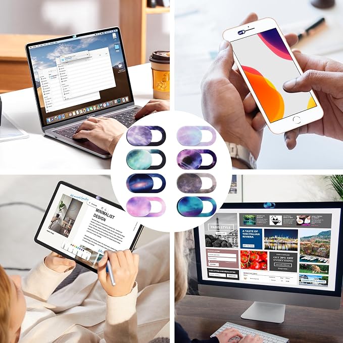 Camera Cover Slide 8 Packs, Webcam Cover Ultra Thin Sticker Privacy Protector - Image 7