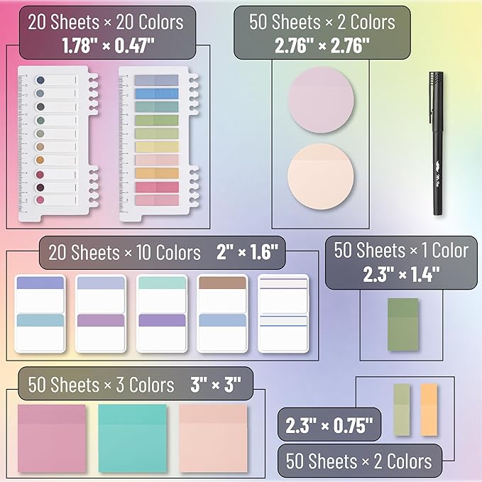 Mr. Pen- Transparent Sticky Notes Set, 1000 Sheets | Transparent Sticky Notes - Image 3