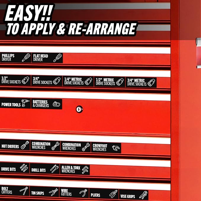 Toolbox Organization Magnetic Labels-80 Large Tool Chest Organizer - Image 2