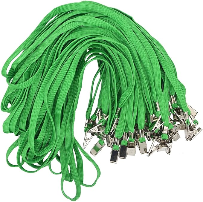Bird Fiy 50 Pcs Cotton Lanyards Bulldog Clip 32-inch Flat Braid Neck Lanyard by BirdFiy