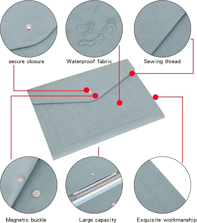 Wason Expanding A4 Document File PU Leather Envelope Case Holder-Large Size - Image 2