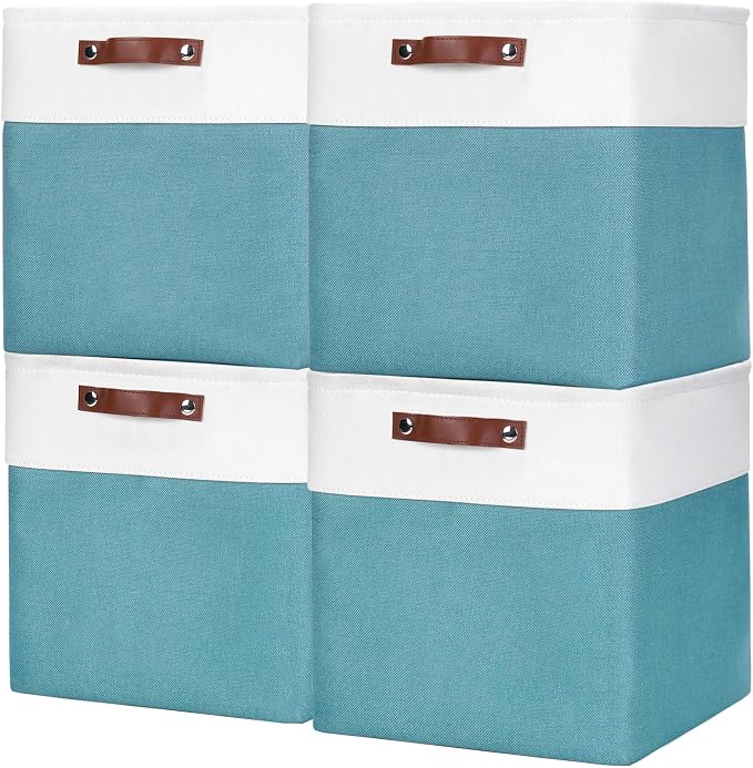 Bagnizer 13x13 Cube Storage Bins, Collapsible Fabric Storage Box, 4 Pack Closet by Bagnizer