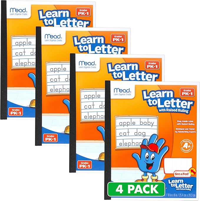 Mead Learn to Letter Writing Tablet, Handwriting Practice Pad Grades PK-1 by Mead