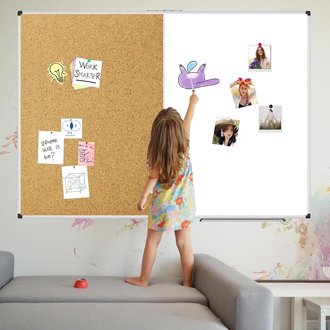 XBoard Extra Large Magnetic White Board and Bulletin Corkboard Combination - Image 7