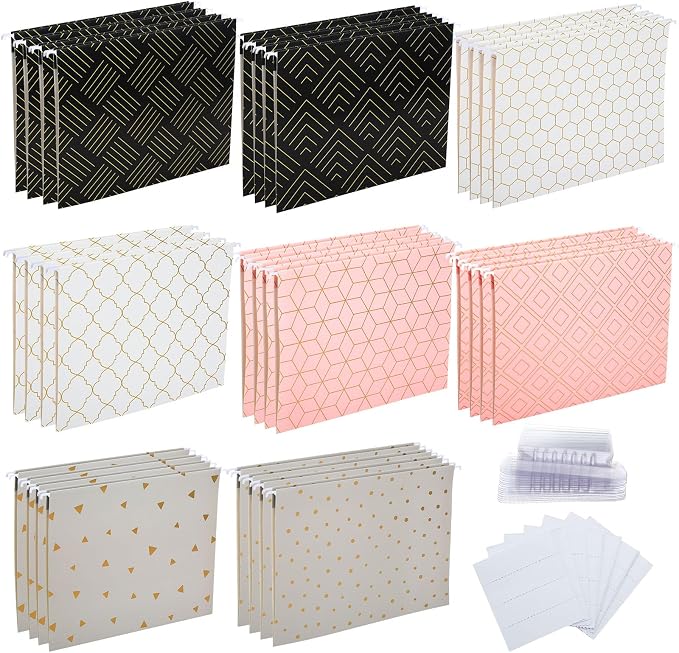 Estune 32 Pcs Decorative Hanging File Folders Letter Size Cabinet File Folders by Estune
