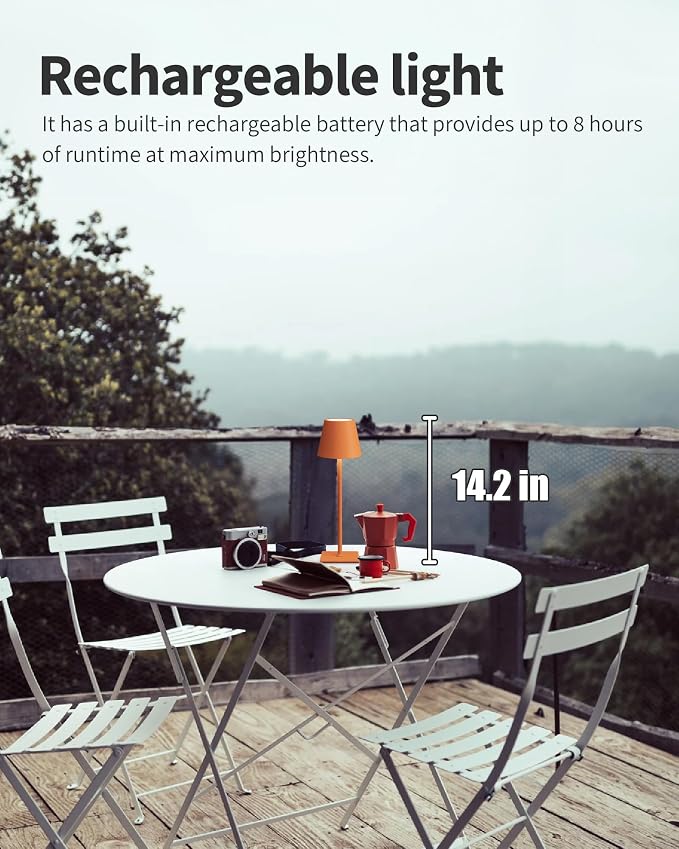 KDG 2 Pack Cordless Table Lamp, Portable LED Desk Lamp, 4000mAh Battery Operated - Image 2