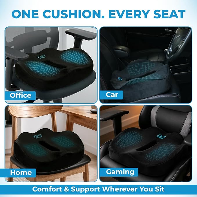 Seat Cushion, for Office Chairs, Coccyx & Tailbone Pain Relief, Ergonomic Design - Image 7