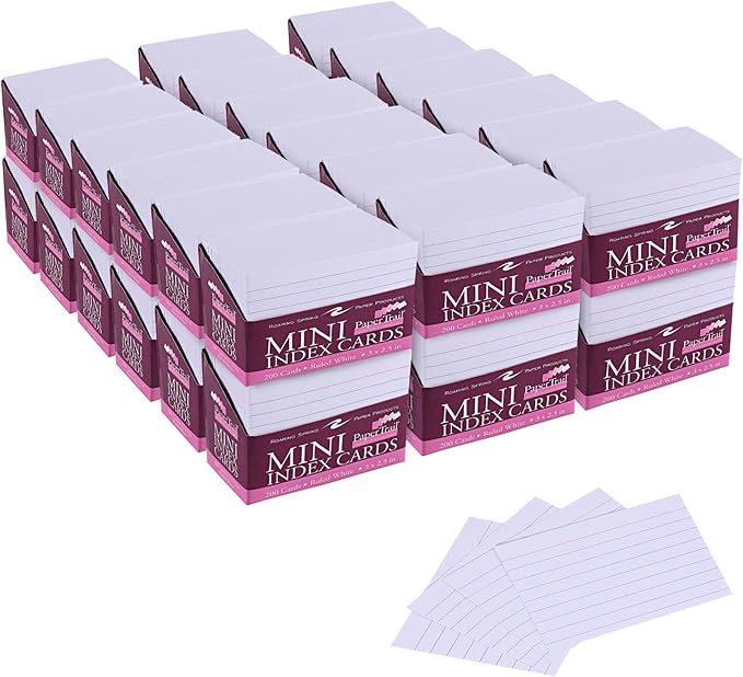 Roaring Spring Mini Index Cards, 36 Packs of 200 Small Note Cards, Lined & by RoaringSpringPaperProducts