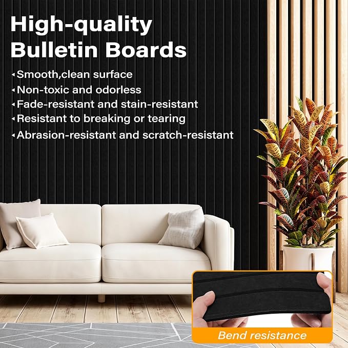 Large Felt Bulletin Board，47.2" x 35.4" 12 Pack Cork Board Alternative - Image 5