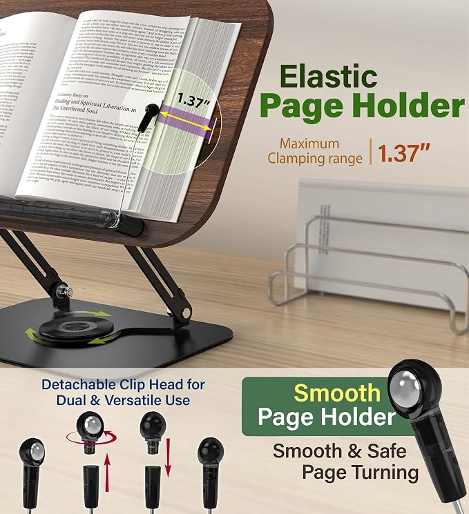 Adjustable Book Stand for Reading – Durable Build Quality, 360° Rotating Base - Image 8