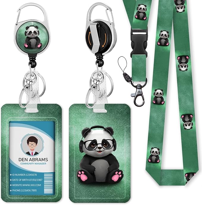 Piefly ID Badge Holder with Lanyard, Cute Badge Holder with Retractable Heavy by Piefly