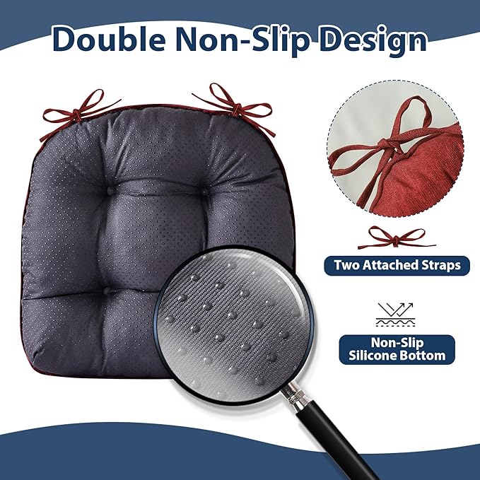 IASEAHK Chair Cushions for Dining Chairs, Seat Cushions for Kitchen Chairs - Image 4