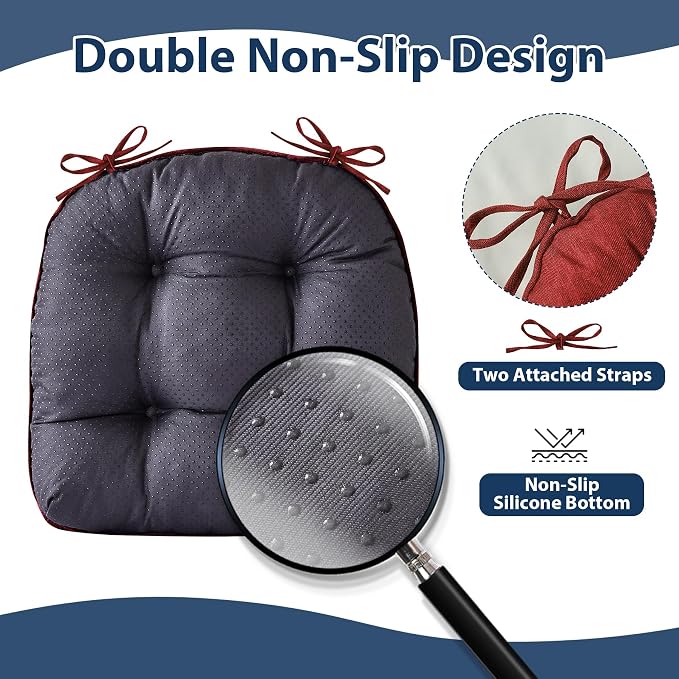 IASEAHK Chair Cushions for Dining Chairs, Seat Cushions for Kitchen Chairs - Image 4