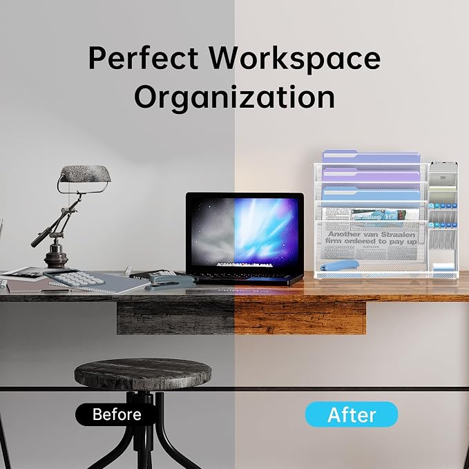 Wall File Organizer, 5-Tier Desk Organizer - Image 7