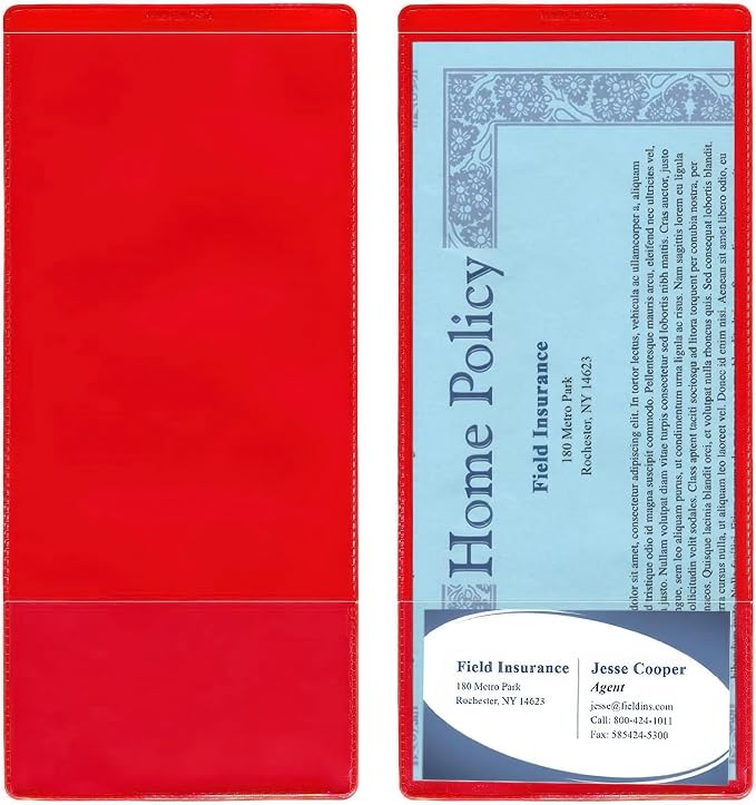 StoreSMART® - Red Plastic Policy/Lotto Ticket Holders - 200-Pack - INS30-R-200 by StoreSMART