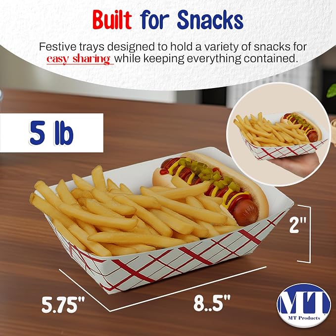 MT Products Plaid Lunch Food Tray 5 lb. - Image 2
