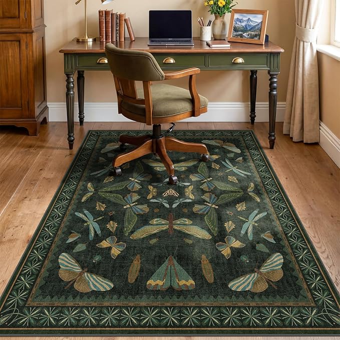 4'x5' Dark Green Office Chair Mat - Image 3