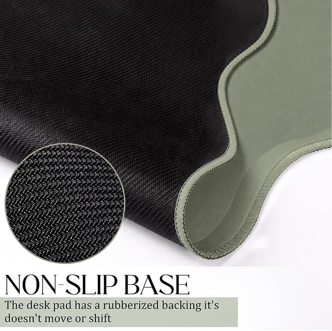 Hahafelt Scalloped Desk Mat Large Desk Pad Cute Coquette Table Mat Back to - Image 3
