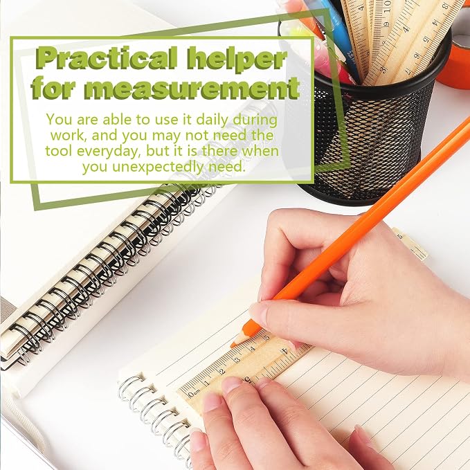 ZZTX 3 Pack Wooden Ruler 6 Inch Rulers Bulk Wood Measuring Ruler - Image 5