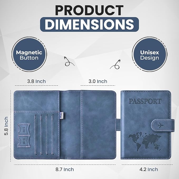 Passport Holder for Travel Essentials, Passport Wallet Cover Case for Travel - Image 4