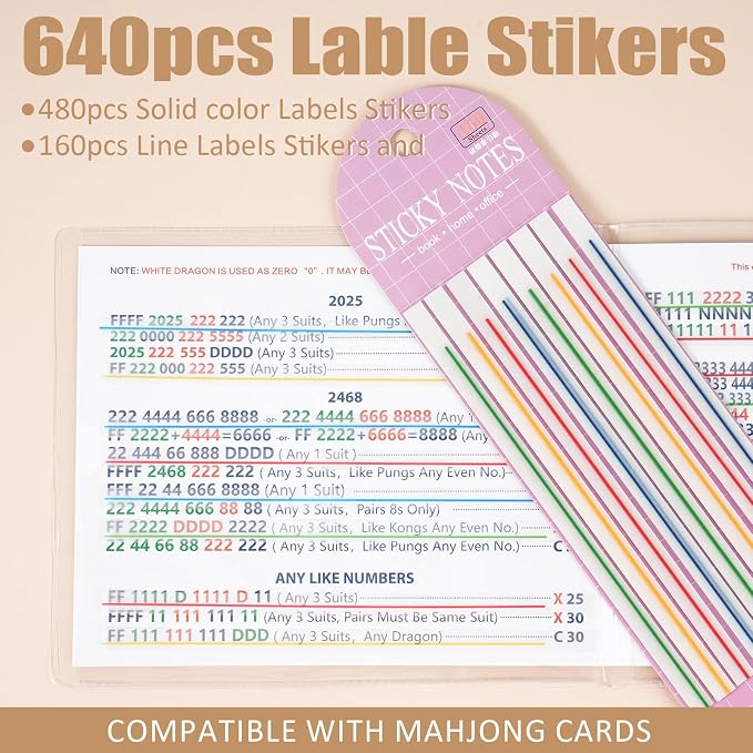 640 pcs Mahjong Card Line Finder Highlighter Tape, Mahjong Line Highlighter - Image 2