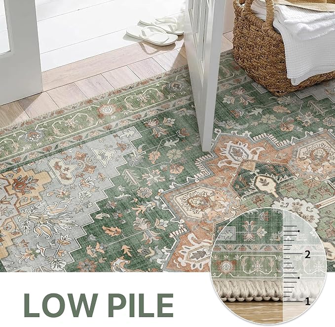 GENIMO 2x10 Runner Rugs for Hallway, Machine Washable Non Slip Vintage Rugs - Image 4
