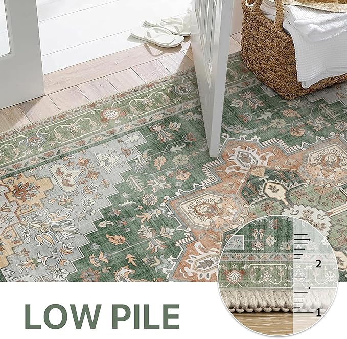 GENIMO 5x7 Area Rugs for Living Room, Machine Washable Non Slip Vintage Rugs - Image 4