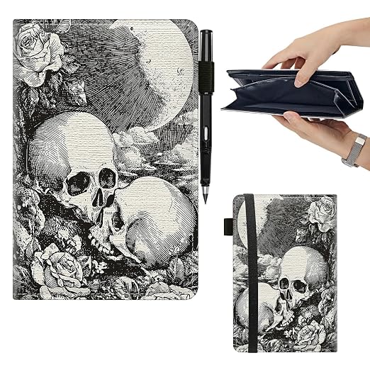 Rose Skull Large Server Book for Waitress & Waiter 9"x5.5" by Unknown