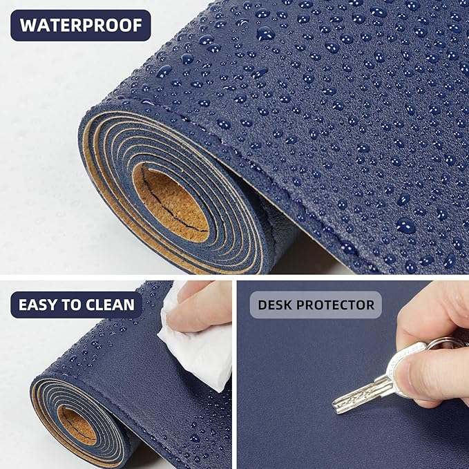 Leather Desk pad Protector, Large Desk mat - Image 5