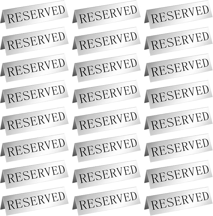 Peryiter Metal Reserved Table Signs Metal Reserved Sign Double Sided Table by Peryiter