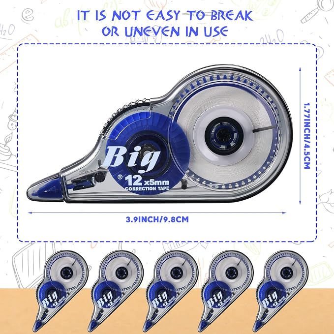 Chivao 100 Pack White Correction Tape, Classroom Correction Tape Wipe Out Easy - Image 2