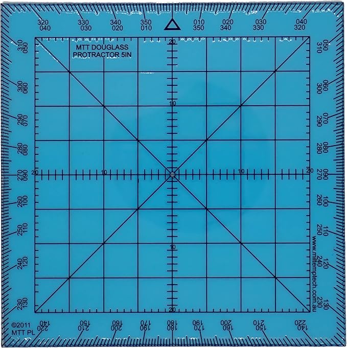 Douglas Protractor Graduated in Degrees for Angle Measurements and map Plotting for Outdoor, Marine or air Navigation, Hiking, Orienteering and Survival-DeskLoop Office