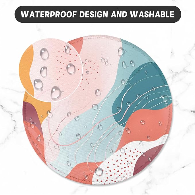 ITNRSIIET Round Mouse Pad with Stitched Edge Premium-Textured Waterproof - Image 5