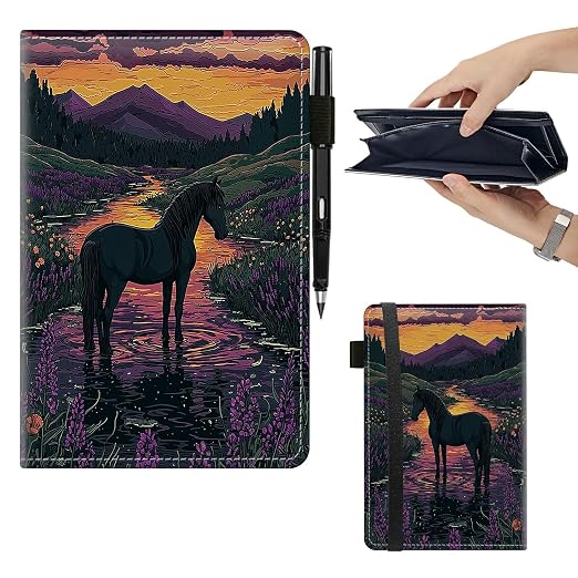 Black Horse Purple Flower Large Server Book by Unknown