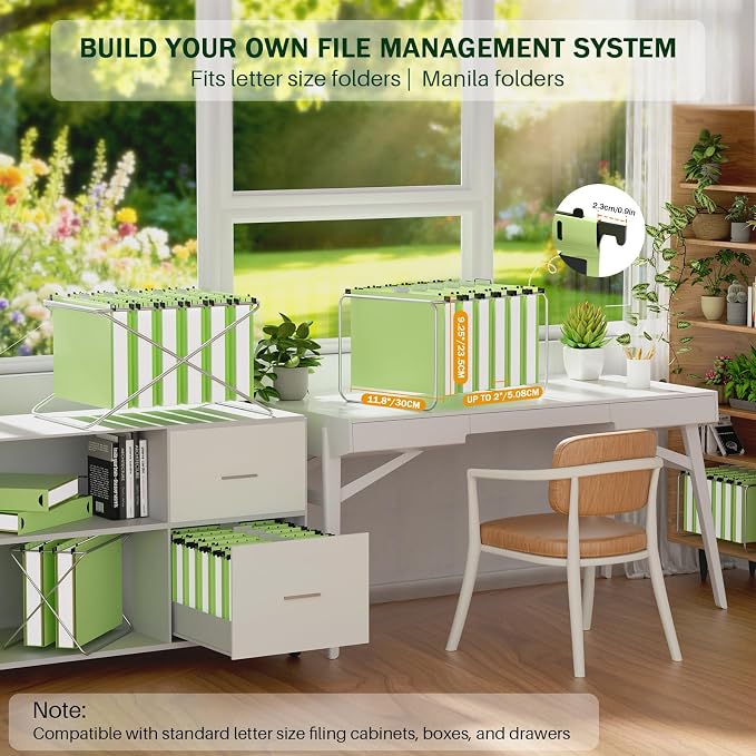 Green Hanging File Folders, Plastic Hanging Files Folders - Image 2