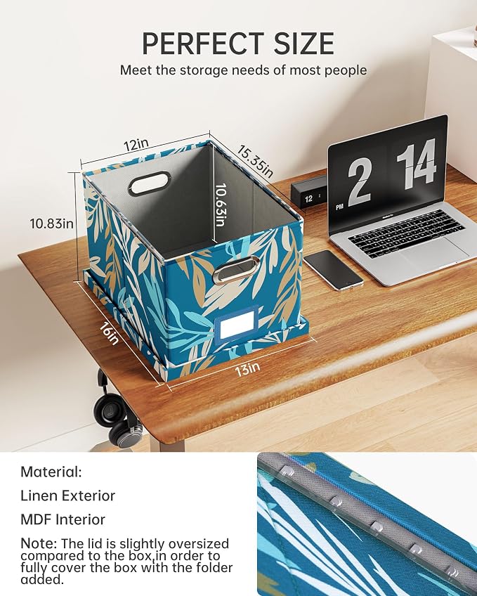 Oterri 2 Pack File Storage Organizer, Document Organizer, Portable File Box - Image 2