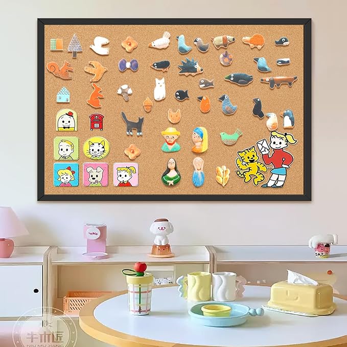 Miratino Large Bulletin Board, 36 "x 24" Cork Boards for Walls with Black Frame, Pin Display Board Vision Board for Home School Office Decor…-DeskLoop Office